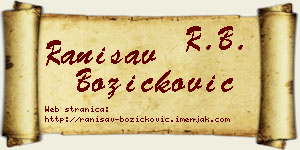 Ranisav Božičković vizit kartica